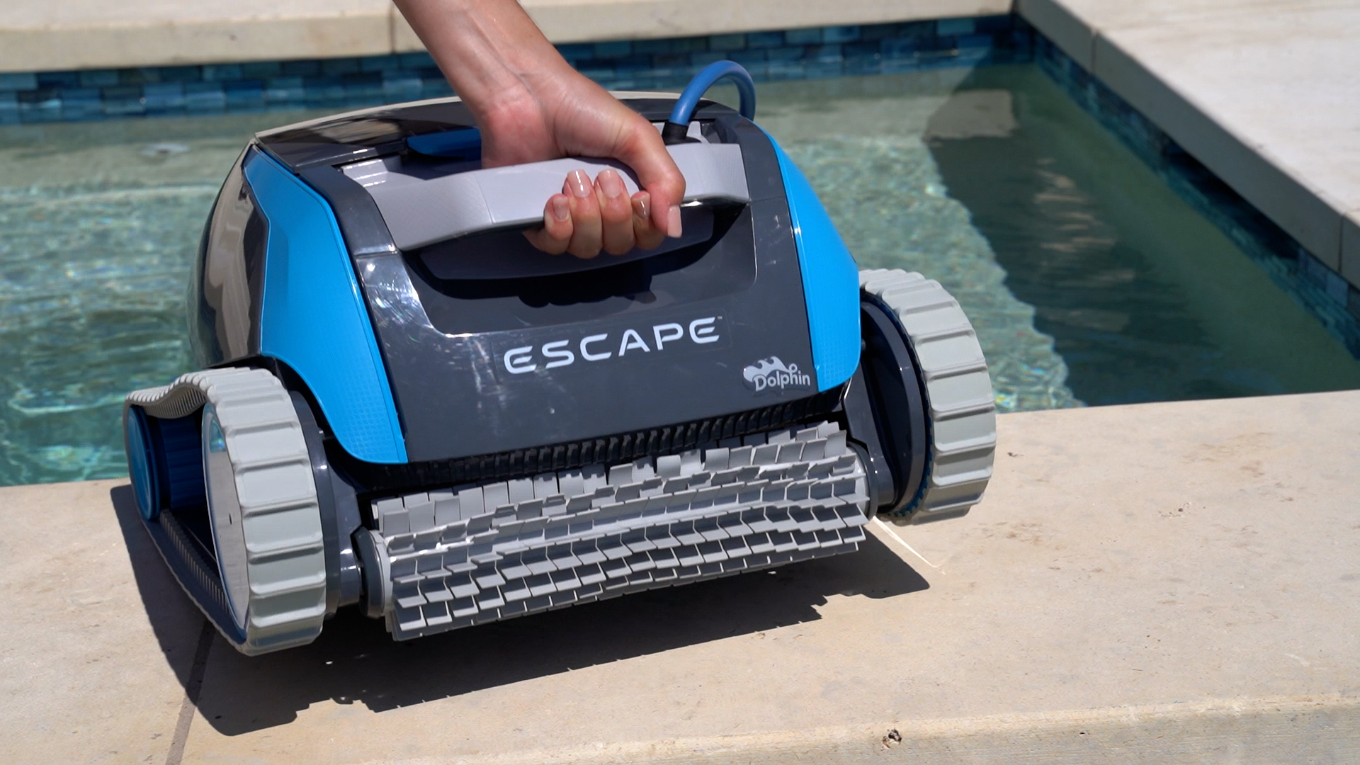 Dolphin Escape being lifted from the pool