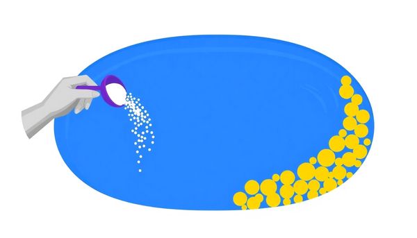 Pool Cleaning With Aluminum Sulfate Illustration