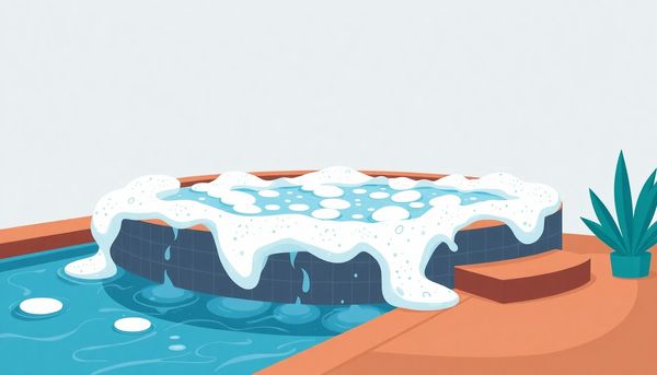 Serene Flat Design Backyard Pool Scene