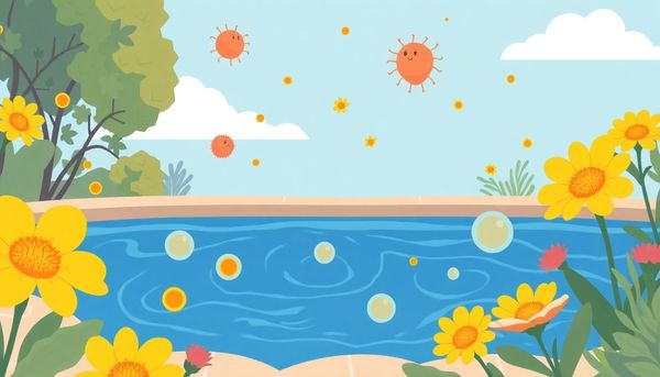 Minimalist Backyard Pool Scene Illustration