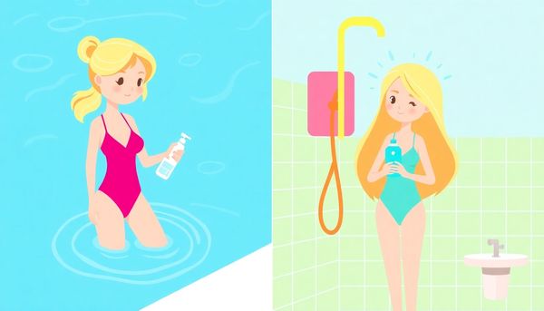 Swimmer Before and After Swimming Illustration