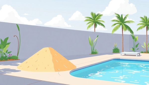 Flat Design Poolside Sand Removal Scene