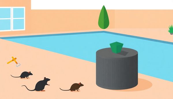 Minimalist Backyard with Pool Heater and Rodents