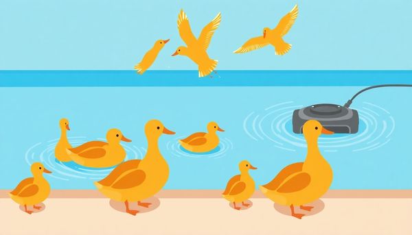 Robotic Pool Cleaner Scaring Ducks