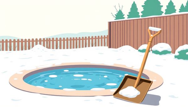 Snow Shovel Near Covered Pool