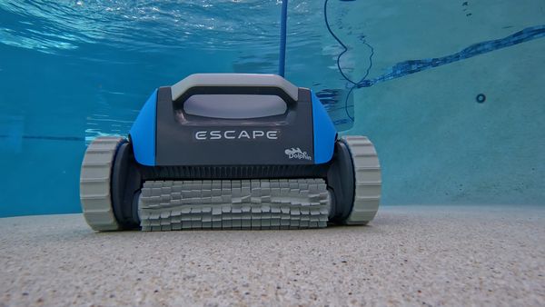 Dolphin Escape cleaning the pool floor