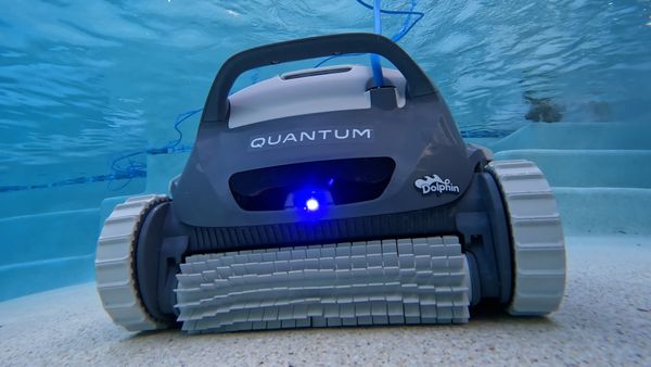 Dolphin Quantum Robotic Pool Cleaner cleaning the pool