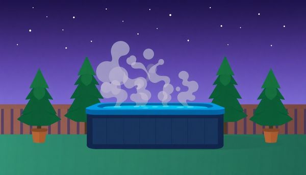 Hot Tub Evaporation in Twilight Backyard