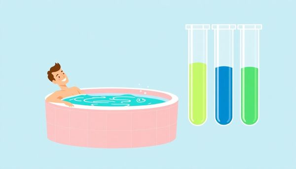 Split Screen of Hot Tub and Chemicals