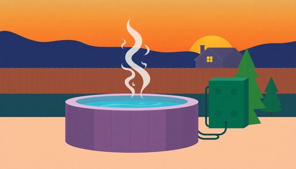 Outdoor Hot Tub Scene at Sunset