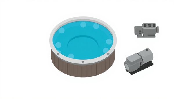 Minimalist Hot Tub and Pump Illustration