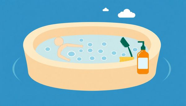 Hot Tub Maintenance and Relaxation Illustration