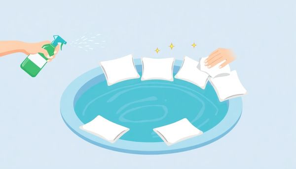 Cleaning Hot Tub Pillows Illustration