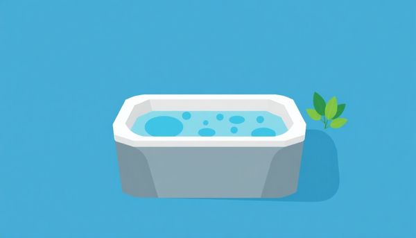 Geometric Hot Tub With Green Leaves