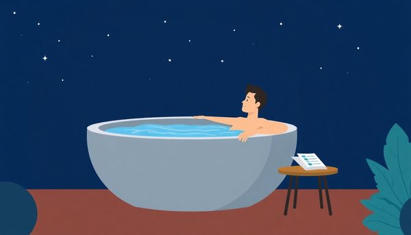 Person Relaxing In Hot Tub Illustration