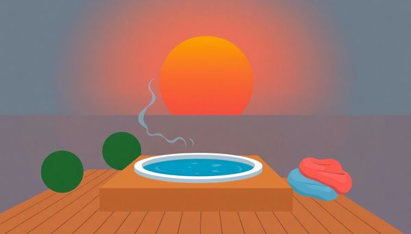 Tranquil Evening Scene With Hot Tub