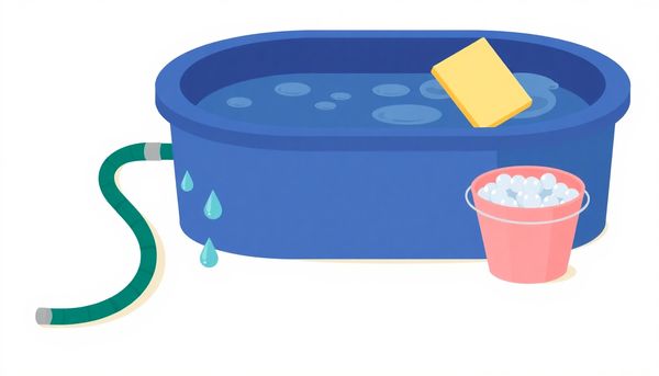 Draining and Cleaning Hot Tub Illustration