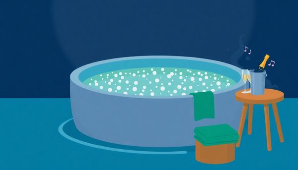 Minimalist Hot Tub Night Scene