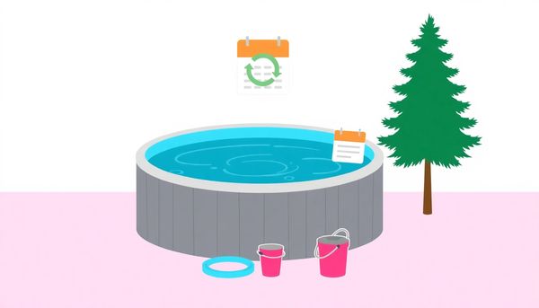 Minimalist Hot Tub Maintenance Illustration