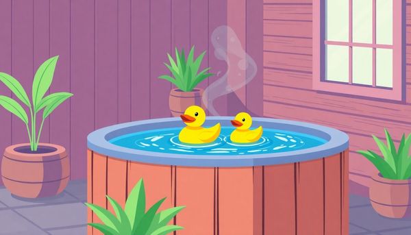 Flat Design Hot Tub Relaxation Oasis