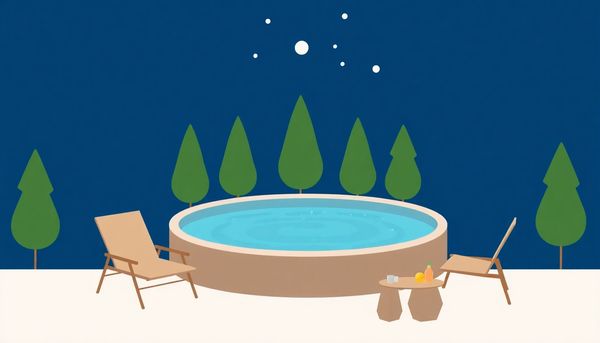 Outdoor Hot Tub Scene at Night