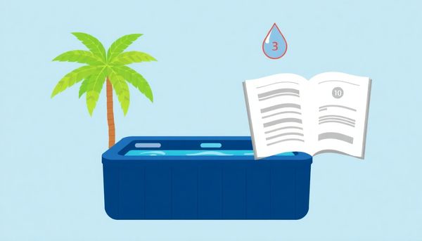 Flat Design Hot Tub Maintenance Illustration