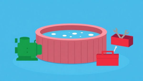 Hot Tub Maintenance Illustration In Azure