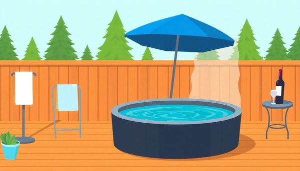 Outdoor Hot Tub with Relaxation Accessories