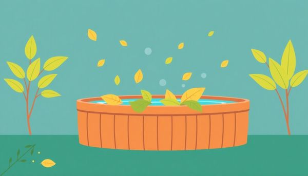 Geometric Hot Tub With Bubbles Illustration