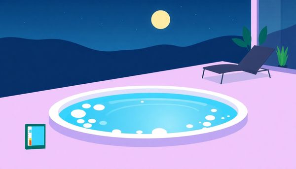 Minimalist Hot Tub Scene at Night