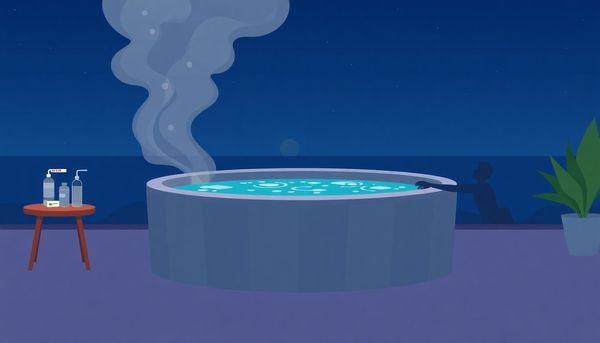 Hot Tub Maintenance Under Night Sky