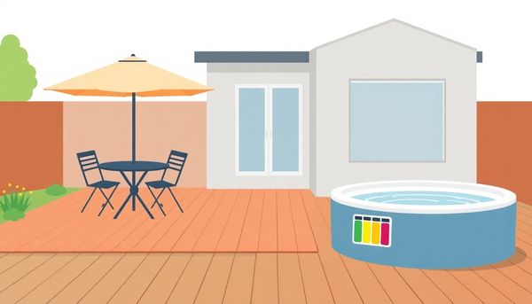 Modern Backyard With Hot Tub Illustration