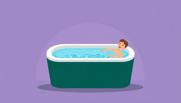 Geometric Hot Tub Relaxation Illustration