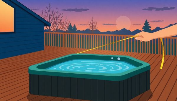 Measuring Hot Tub Cover at Dusk