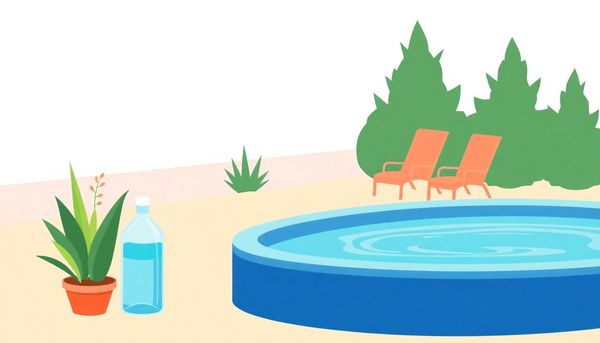 Pastel Backyard Hot Tub Scene