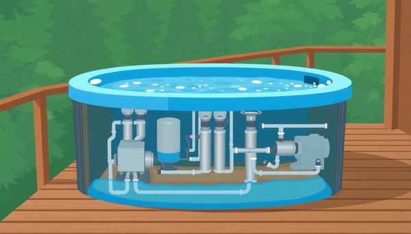 Cutaway Illustration of Hot Tub System