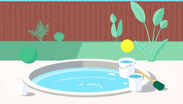 Modern Backyard Hot Tub Cleaning Illustration