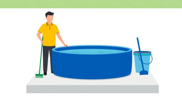 Person Cleaning Hot Tub Illustration