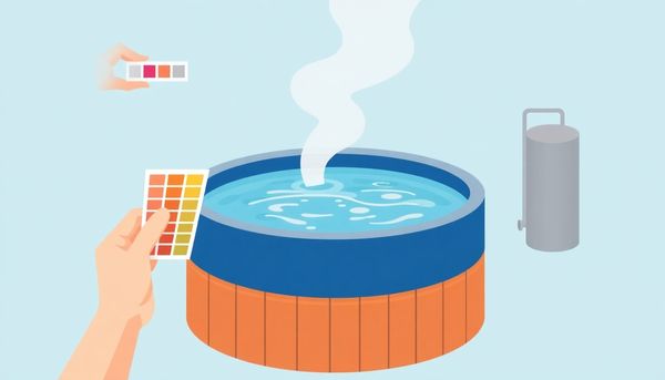 Minimalist Hot Tub Maintenance Illustration