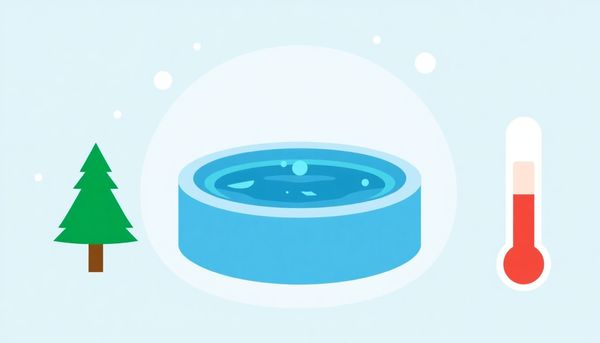 Winter Hot Tub And Thermometer Illustration