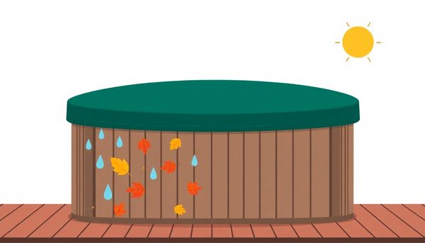 Hot Tub Cover Blocking Debris Illustration