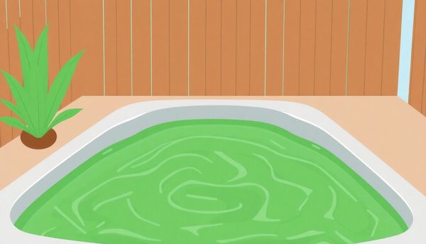 Hot Tub With Green Water And Metal Contaminants