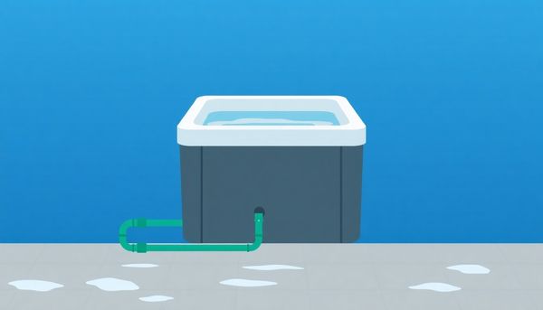 Hot Tub Plumbing Draining Water Illustration