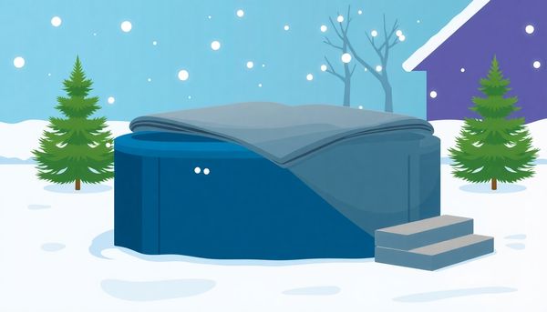 Hot Tub With Thermal Blanket In Snow