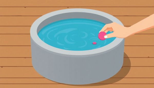 Hand Dropping Bromine Tablet Into Hot Tub