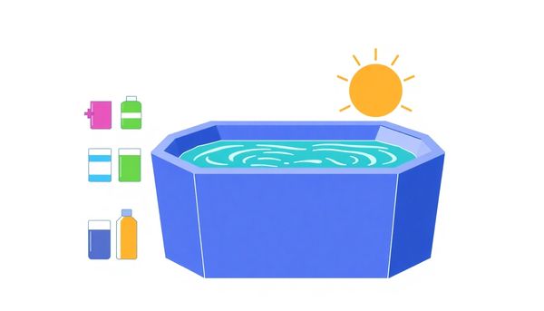 Hot Tub Maintenance Illustration With Chemicals