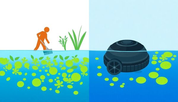 Cleaning Algae From Pool Illustration