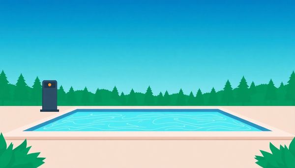 Flat Design Pool With Heater Illustration