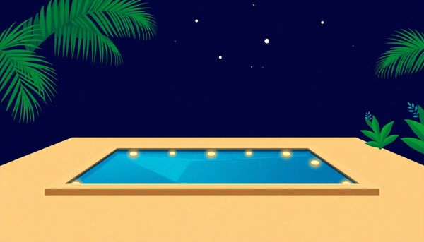 Serene Nighttime Pool Scene Illustration