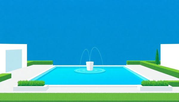 Azure Sky Geometric Pool Fountain